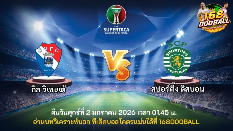 วิเคราะห์บอล กิล วิเซนเต้ vs สปอร์ติ้ง ลิสบอน