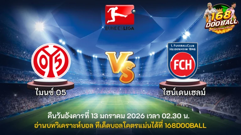 วิเคราะห์บอล ไมนซ์ 05 vs ไฮน์เดนเฮลม์