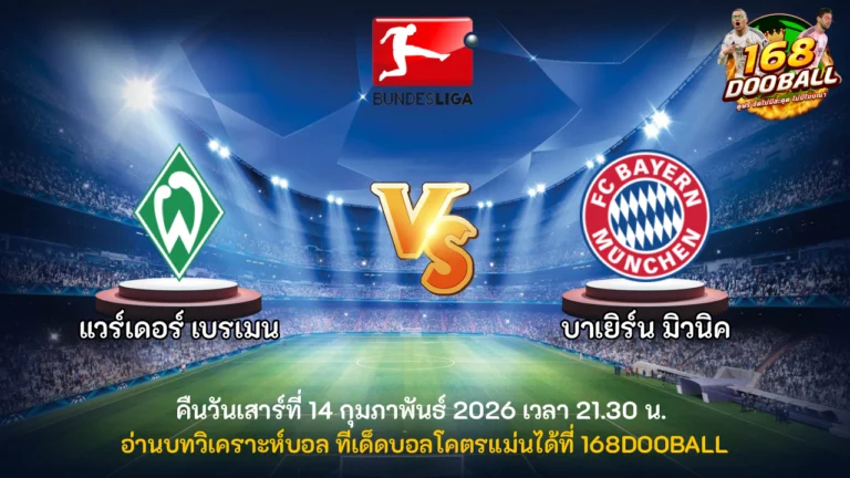 วิเคราะห์บอล แวร์เดอร์ เบรเมน vs บาเยิร์น มิวนิค