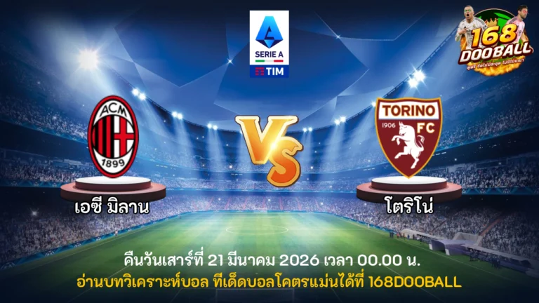 วิเคราะห์บอล เอซี มิลาน vs โตริโน่