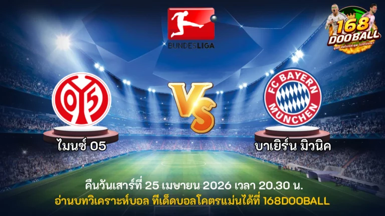 วิเคราะห์บอล ไมนซ์ 05 vs บาเยิร์น มิวนิค